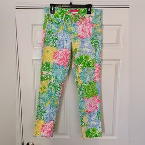 Lilly Pulitzer South Ocean Skinny Jeans Cheek To Cheek Size 10